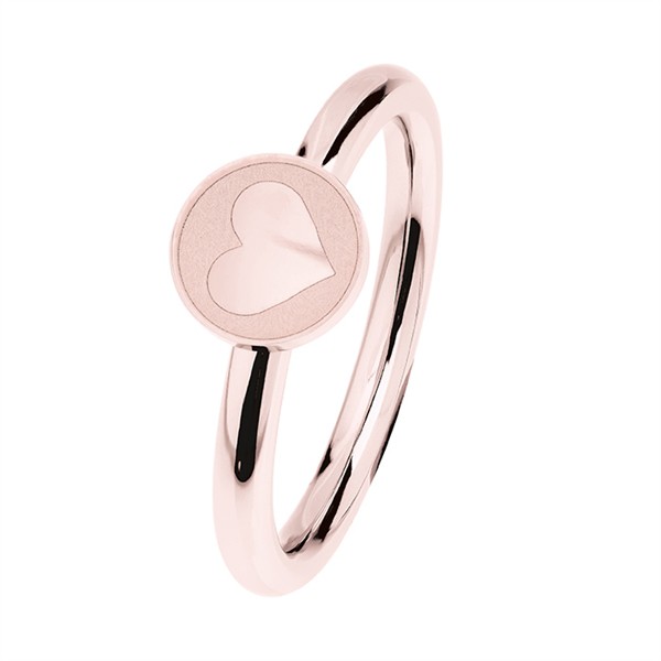 Ernstes Design R482 Evia Ring, Vorsteckring, Ring Edelstahl beschichtet rosé, poliert-C