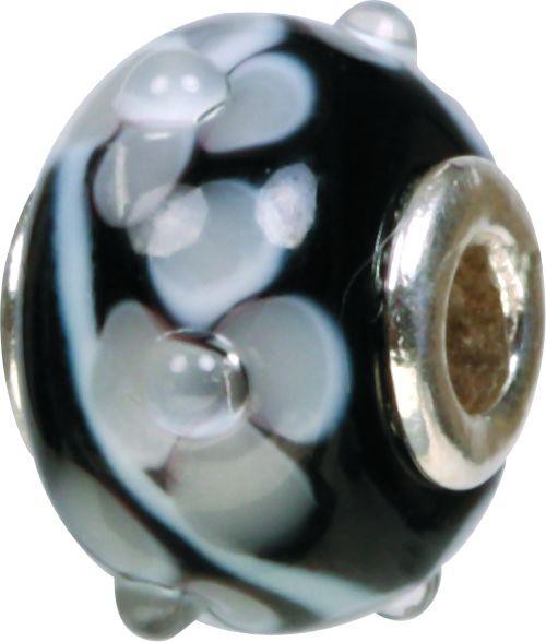 Mundgeblasene Muranoglaskugel mit Silberkern, Charm, Bead, GPS 46 von Piccolo das Original