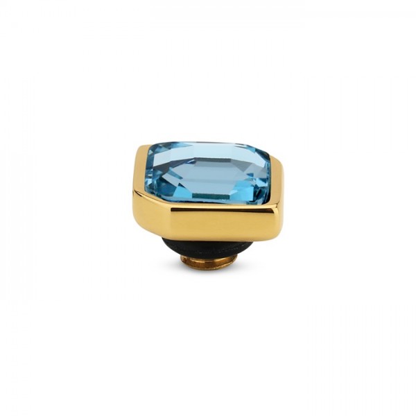 Melano Twisted Ringaufsatz, Fassung, TMA1 Pointy in Aquamarine, 7,5 x 6,5 mm, Edelstahl goldfarben