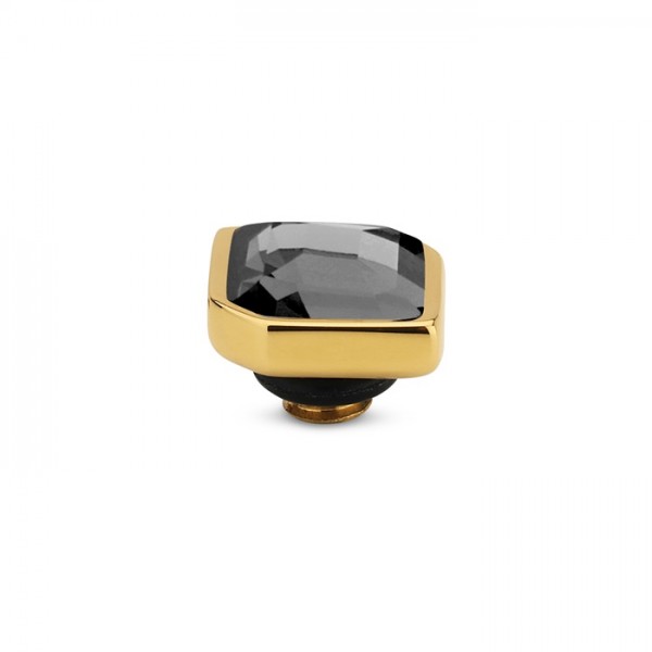 Melano Twisted Ringaufsatz, Fassung, TMA1 Pointy in Black diamond, 7,5 x 6,5 mm, Edelstahl