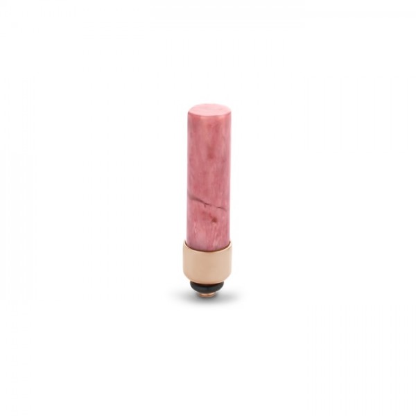 Melano Twisted Ringaufsatz, Fassung, Gemstone Cilinder, TM65, Edelstahl rosé beschichtet / Rhodonit