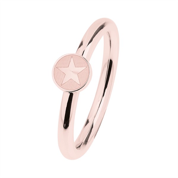 Ernstes Design R485 Evia Ring, Vorsteckring, Ring Edelstahl beschichtet rosé, poliertpy