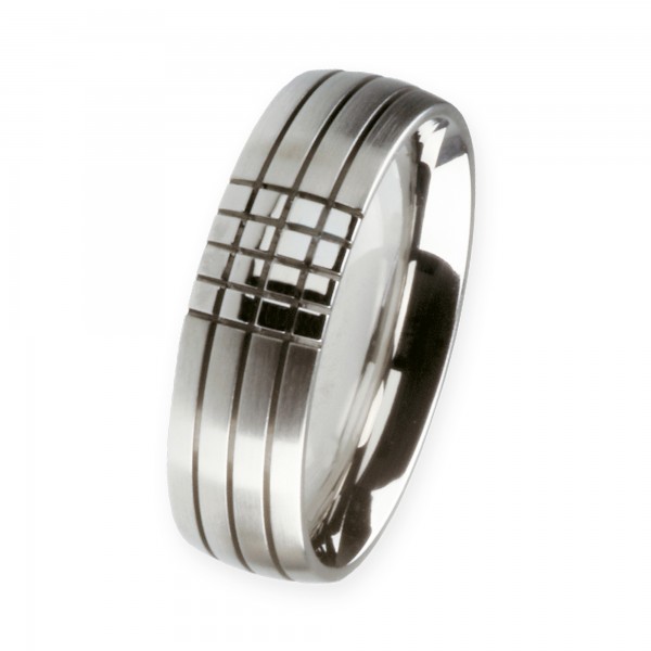 Ernstes Design Ring, Edelstahl matt / poliert, 6 mm, R145.6