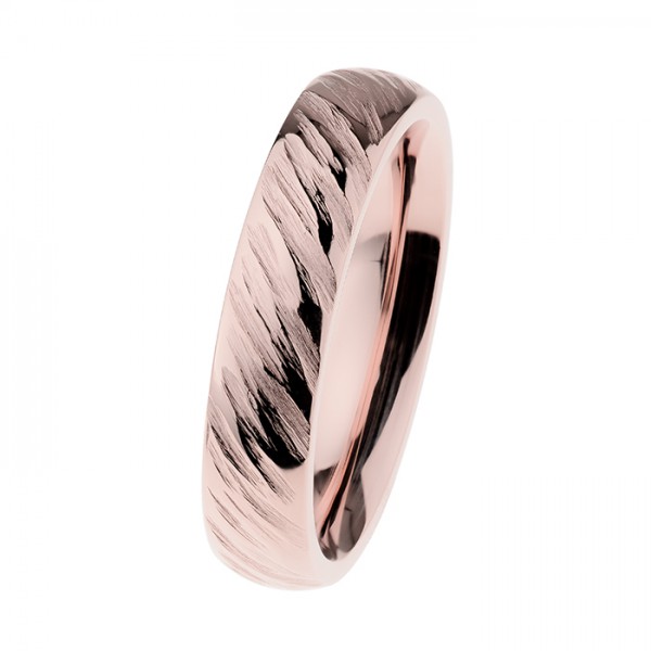 Ernstes Design R538 Evia Ring, Vorsteckring, Edelstahl rosé beschichtet, poliert, geschliffen, 5mm