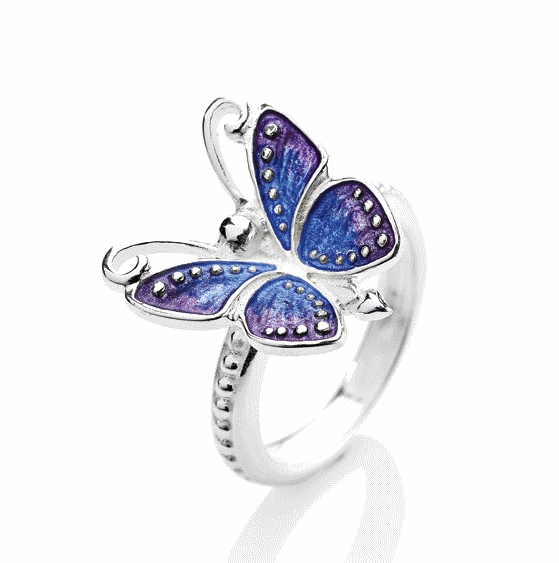 heartbreaker Ring Schmetterling Silber mit Brandlack aus flying purple Kollektion LD FP 11