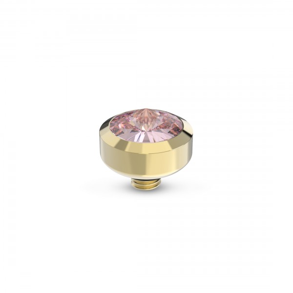 Melano Twisted Ringaufsatz TMB8 Glossy Fassung Edelstahl goldfarben mit Zirkonia in Farbe light rose