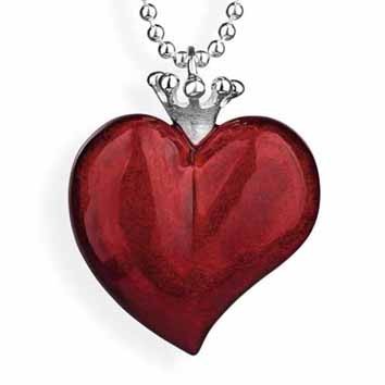 heartbreaker Herz Anhänger für Halskette LD LP 34 RM Silber mit Brandlack Rot by Drachenfels