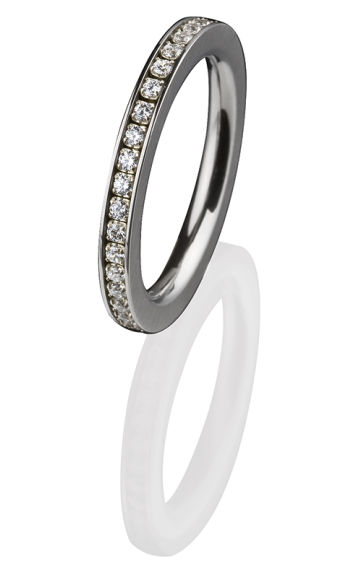 Ernstes Design Vorsteckring, Beisteckring, ED vita, schmaler Ring aus Edelstahl 2,5 mm R265 WH