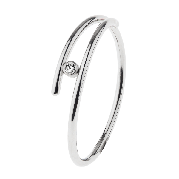 Ernstes Design Brillant Ring Edelstahl poliert R723