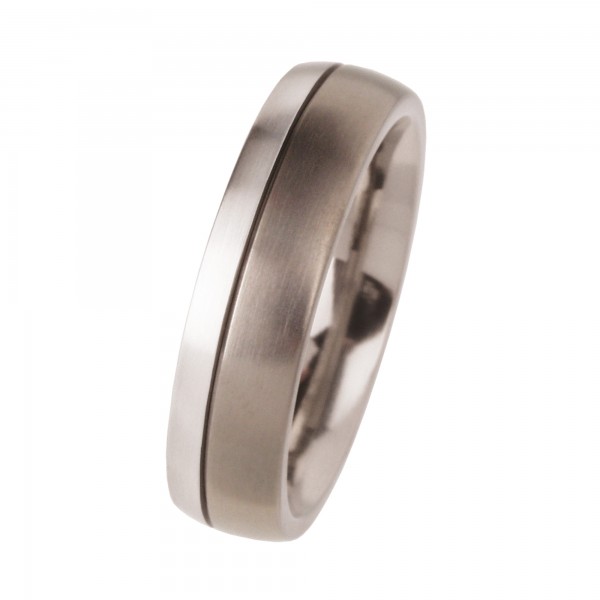 Ernstes Design Ring, Platin 960 / Titan, 6 mm, R87