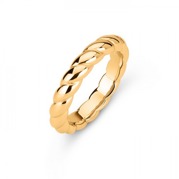 Melano Friends Zoey Vorsteckring, schmaler Ring aus Edelstahl goldfarben beschichtet FR43