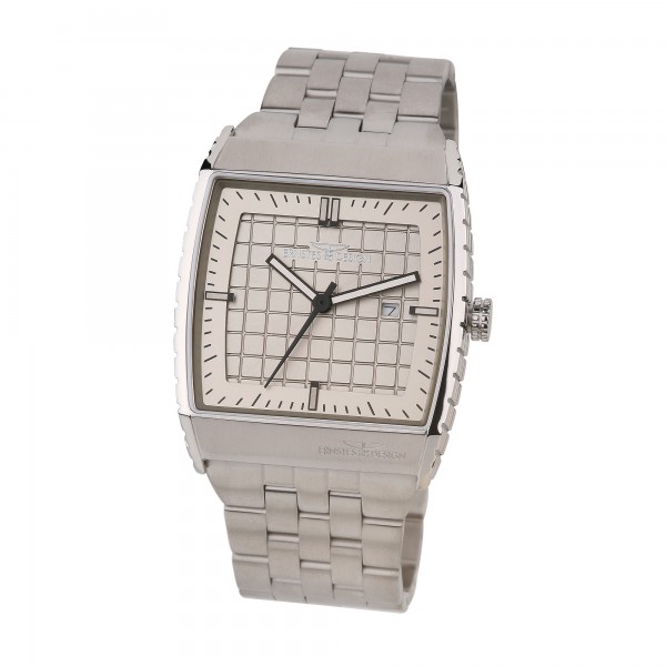 Ernstes Design Herren-Armbanduhr, Edelstahl U017 ST ca. 40 x 45 mm
