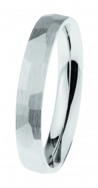 Ernstes Design Ring, Edelstahl matt / facettiert / poliert, R650