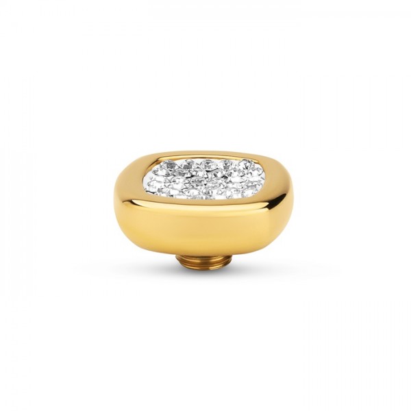 Melano Vivid Joined Ringaufsatz Edelstahl goldfarben beschichtet mit Zirkonia in Farbe Crystal VM43