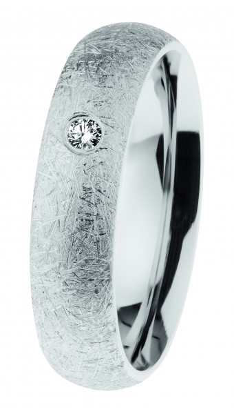 Ernstes Design Ring, Edelstahl eismatt / poliert mit Brillant, R624