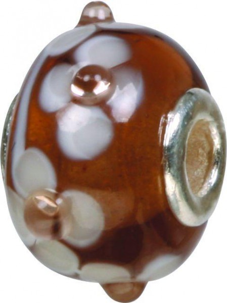 Mundgeblasene Muranoglaskugel mit Silberkern, Charm, Bead, GPS 46 von Piccolo das Original