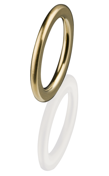 Ernstes Design Vorsteckring, Beisteckring, ED vita, schmaler Ring aus Edelstahl 2 mm R256 vergoldet