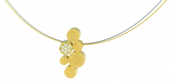 Ernstes Design Evia Set K770 Halskette mit Anhängern aus Edelstahl teils goldfarben beschichtet