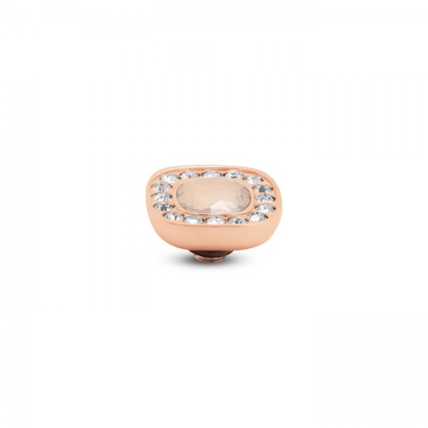 Melano Twisted Ringaufsatz Cushion Fassung Edelstahl rosé mit Zirkonia in Farbe Golden Shadow