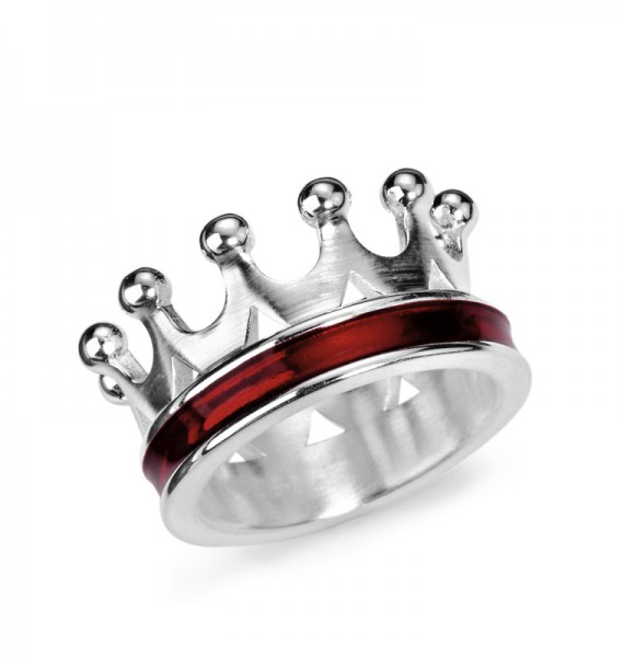 heartbreaker Ring Krone Silber mit Brandlack aus Crown of my Heart Kollektion LD LP 12 RM