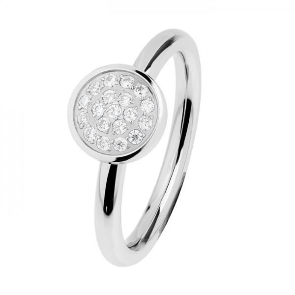 Ernstes Design Evia Ring, Vorsteckring, Ring Edelstahl, Zirkonia white, poliert, R462WH