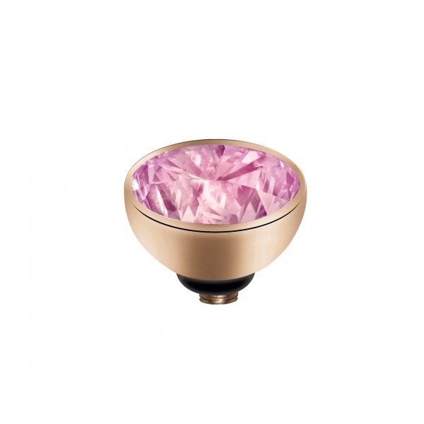 Melano twisted Ringaufsatz, Aufsatz, Fassung Edelstahl rosé mit Zirkonia in Farbe Blossom
