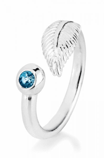 heartbreaker Ring Feder Silber mit Topas aus Light as a Feather Kollektion LD LF 11
