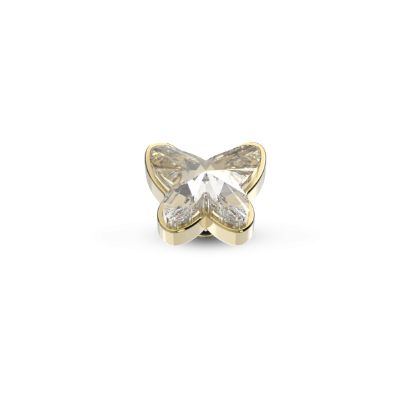 Melano Twisted Ringaufsatz TMB3 Schmetterling Fassung Edelstahl goldfarben mit Zirkonia in kristall