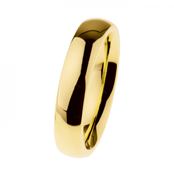 Ernstes Design R531 Evia Ring, Vorsteckring, Edelstahl goldfarben beschichtet poliert 5mm