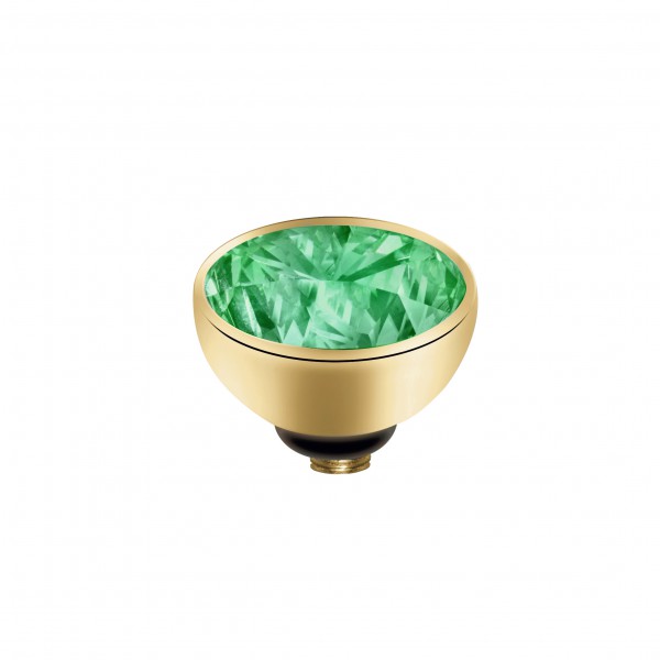 Melano twisted Ringaufsatz Edelstahl goldfarben beschichtet mit Zirkonia Aquagreen