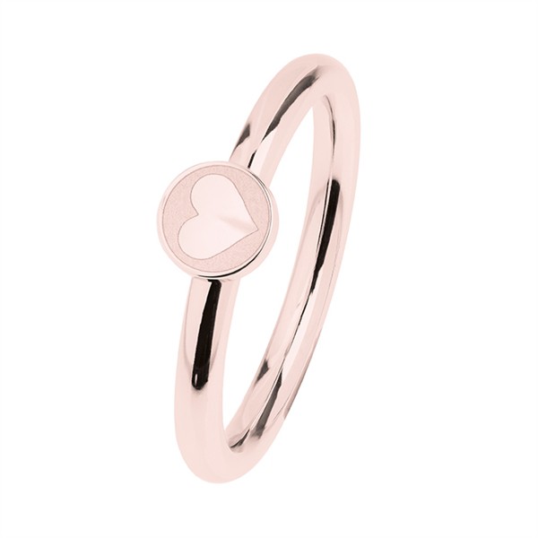 Ernstes Design R479 Evia Ring, Vorsteckring, Ring Edelstahl beschichtet rosé, poliertpy