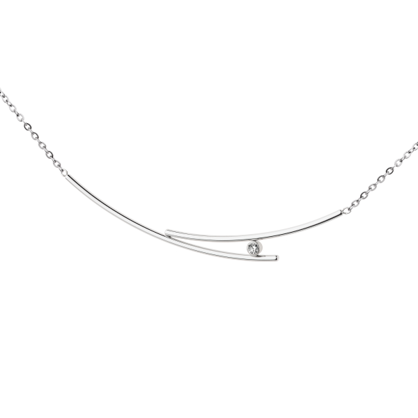 Ernstes Design Set K830, Halskette mit Brillant Anhänger, Edelstahl poliert