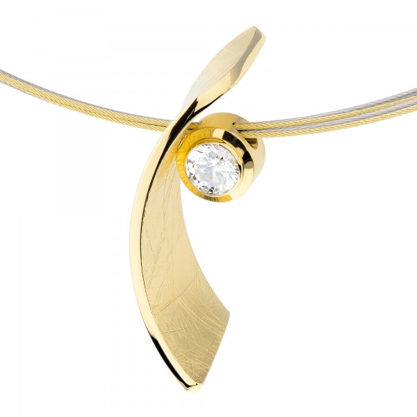 Ernstes Design Evia Set K762 Halskette mit Anhänger Edelstahl teils goldfarben mit Zirkonia