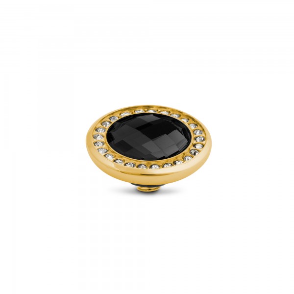 Melano Vivid VM53 Aufsatz / Fassung Crystal CZ aus Edelstahl goldfarben mit Stein in Farbe schwarz