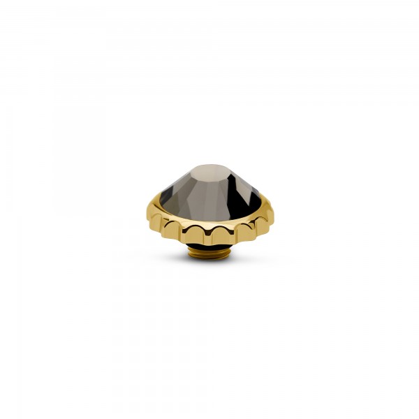 Melano Vivid VM52 Aufsatz / Fassung Cap aus Edelstahl goldfarben mit Stein in Farbe black diamond