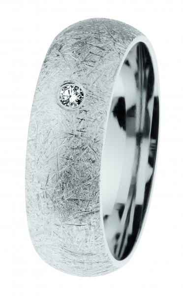 Ernstes Design Ring, Edelstahl eismatt / poliert mit Brillant, R626