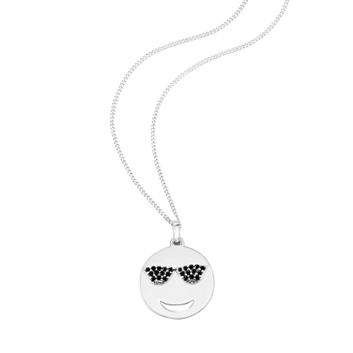 So Cosi "Sunglasses at night" Halskette, Collier, Anhänger + Kette Silber mit Steinen SK-006-2