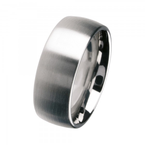 Ernstes Design Ring, Edelstahl matt, 8 mm, R64.8