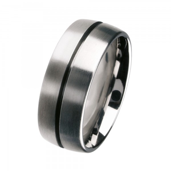 Ernstes Design Ring, Edelstahl matt, 8 mm, R66.8