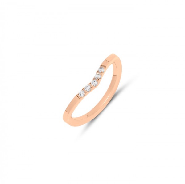 Melano Friends Charly CZ Vorsteckring, schmaler Ring aus Edelstahl rosé beschichtet ca. 2 mm
