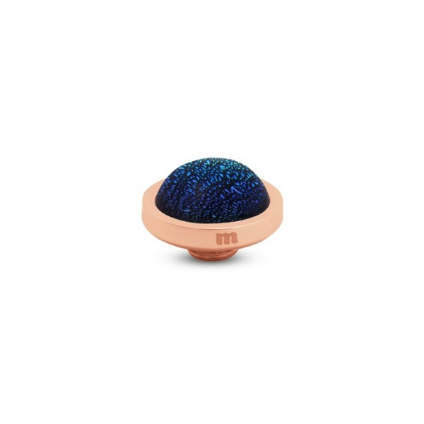 Melano Vivid Shimmer VM40 Ringaufsatz Edelstahl rosé beschichtet mit Steinbesatz in Farbe Azure