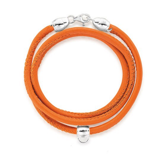 heartbreaker by Drachenfels Charm-Armband Leder Orange mit einem Träger für Charms HB LD 12-11