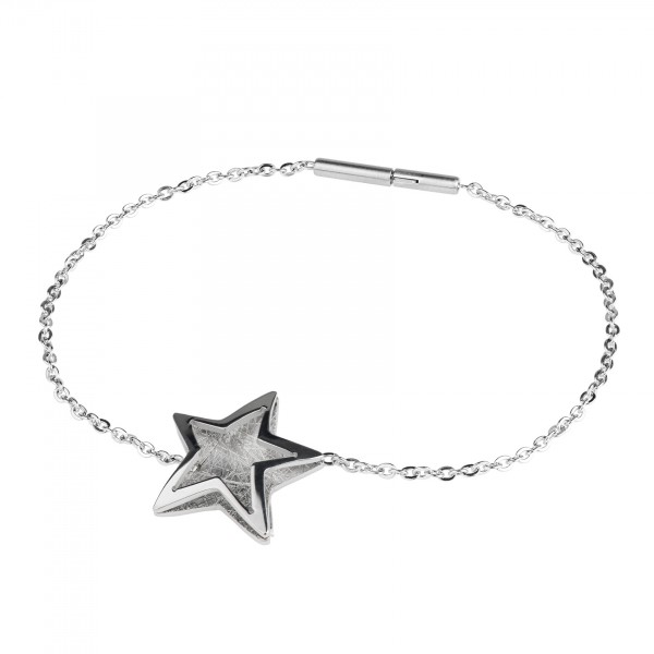 Ernstes Design Armkette Stern aus Edelstahl matt, gekratzt, poliert A594