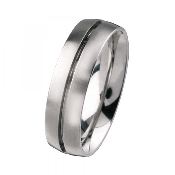 Ernstes Design Ring, Edelstahl matt, 6 mm, R66.6