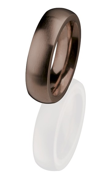 Ernstes Design Vorsteckring, Beisteckring, ED vita, Ring aus Edelstahl 6 mm R282 Altbronze