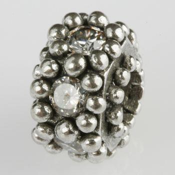 Silberkugel geschwärzt mit Zirkonia, Charm, Charlot Borgen Design