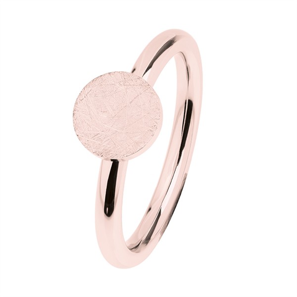 Ernstes Design R476 Evia Ring, Vorsteckring, Ring Edelstahl beschichtet rosé, poliert-C