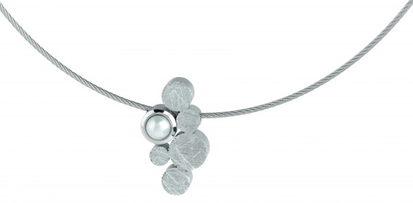 Ernstes Design Evia Set K769 Halskette mit Anhängern aus Edelstahl und Süßwasser-Button-Perle