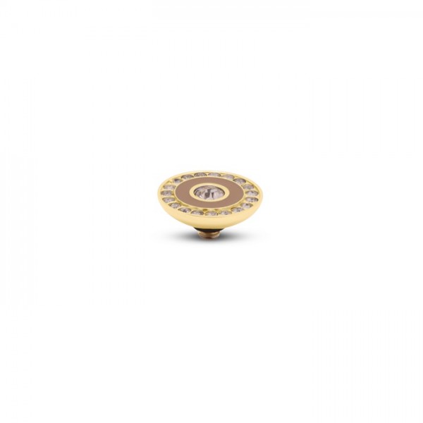 Melano Twisted Ringaufsatz, Fassung, TM86 Resin Crystal, 10 mm, Edelstahl goldfarben beschichtet