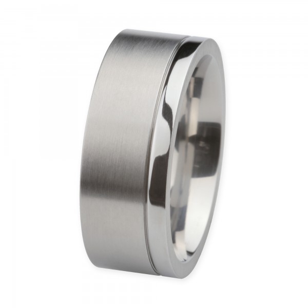 Ernstes Design Ring, Edelstahl matt / poliert, 9 mm, R215.9